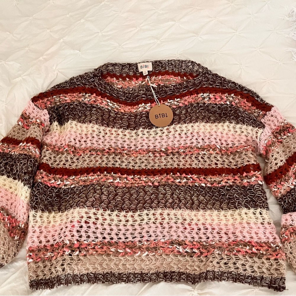 Size Small Bibi Knit Striped Sweater NWT
